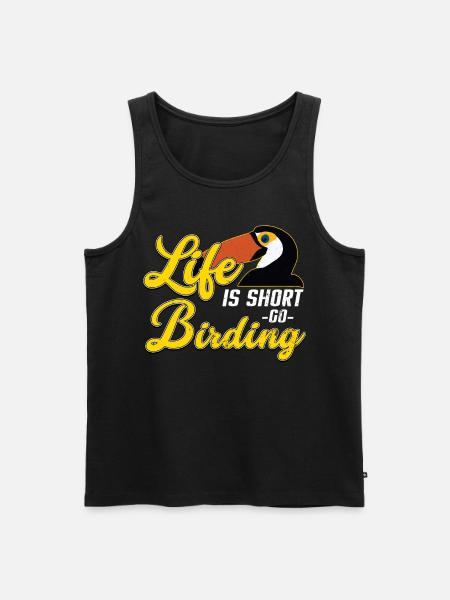 Vögel beobachten, Geschenk Vögel beobachten - Männer Premium Bio Tank Top - Schwarz