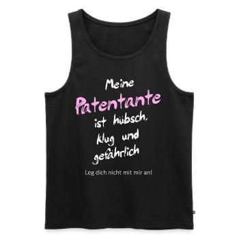 Patentante - Männer Premium Bio Tank Top - Schwarz - Vorne - AI Model Male 178 light (178cm)