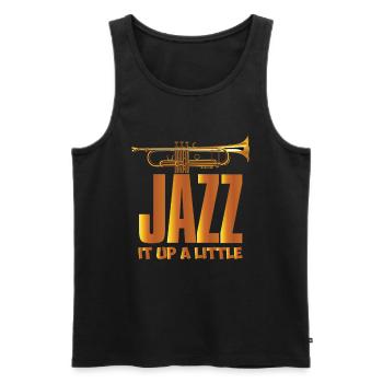 Cooler Jazz es herauf ein kleines Soul-Musik-Jazzgeschenk - Männer Premium Bio Tank Top - Schwarz - Vorne - AI Model Male 178 light (178cm)