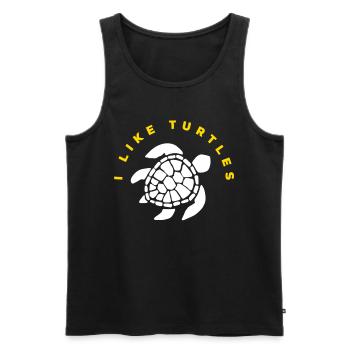 Schildkröte Lieblingstier - Männer Premium Bio Tank Top - Schwarz - Vorne - Michal (187cm)