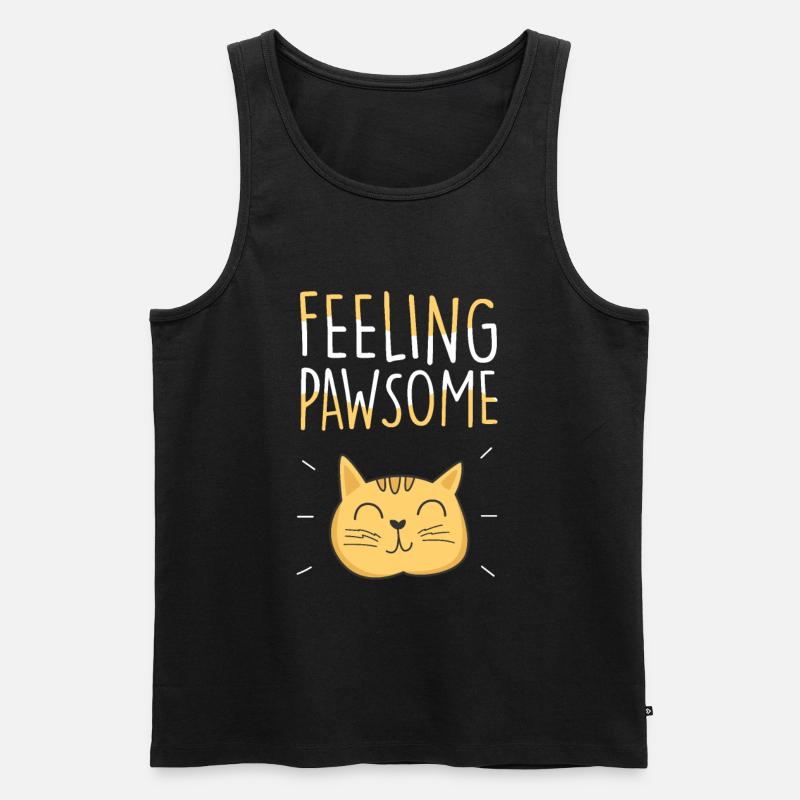 feeling pawsome - Männer Premium Bio Tank Top - Schwarz