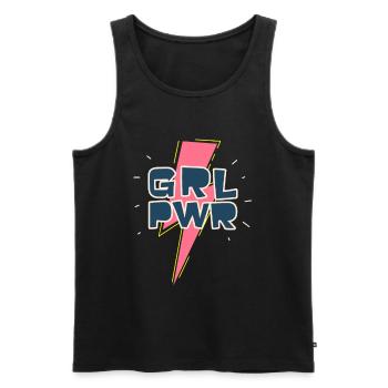 GIRL POWER - Men's Premium Organic Tank Top - black - Front - AI Model Male 178 light (178cm)