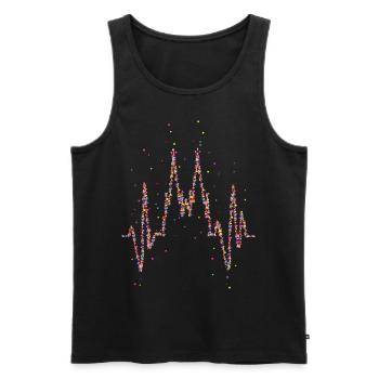Battement de coeur, cathédrale de Cologne, carnaval - Débardeur bio Premium Homme - noir - Devant - Michal (187cm)