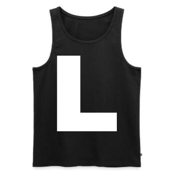 Buchstabe Initialen L - Männer Premium Bio Tank Top - Schwarz - Vorne - AI Model Male 178 light (178cm)