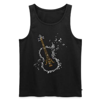 Partitions violon - Débardeur bio Premium Homme - noir - Devant - Michal (187cm)