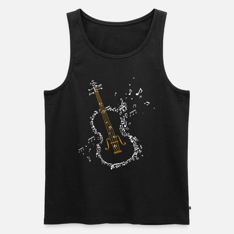 Violine Noten - Männer Premium Bio Tank Top - Schwarz