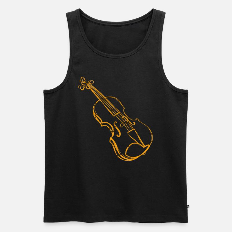 Violine - Männer Premium Bio Tank Top - Schwarz