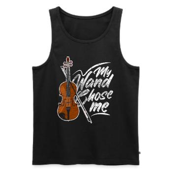 Violine Musiker Musik Geschenk - Männer Premium Bio Tank Top - Schwarz - Vorne - AI Model Male 178 light (178cm)