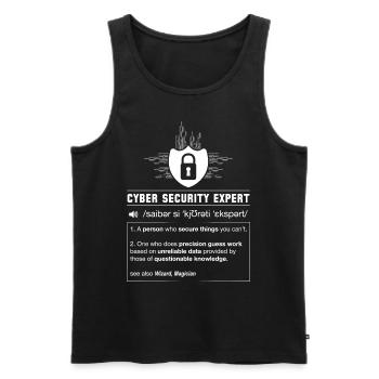 Cyber security definition programmer IT nerd - Men's Premium Organic Tank Top - black - Front - AI Model Male 178 light (178cm)