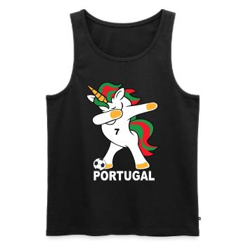 Football dab Licorne Portugal Portugais Portugais - Débardeur bio Premium Homme - noir - Devant - Michal (187cm)