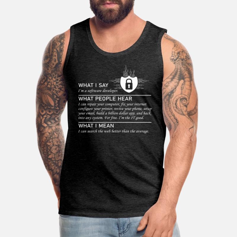 Software developer Funny programmer Men's Premium Organic Tank Top
