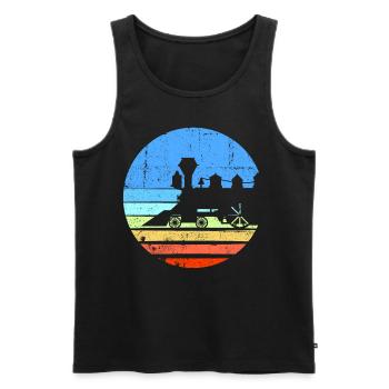 Zug Eisenbahn Eisenbahner trains drivers - Men's Premium Organic Tank Top - black - Front - AI Model Male 178 light (178cm)