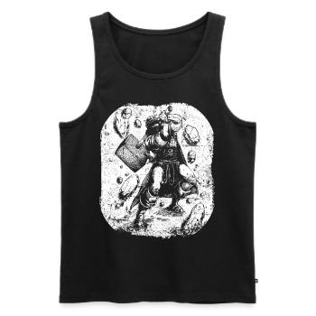 Wikinger - Männer Premium Bio Tank Top - Schwarz - Vorne - Michal (187cm)