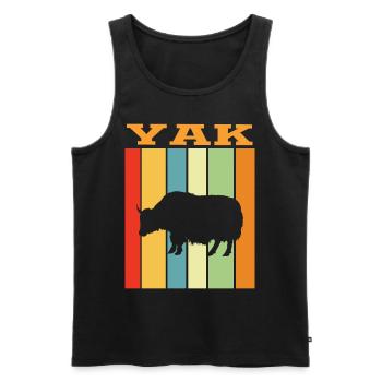 Yak Retro Farbenspiel - Männer Premium Bio Tank Top - Schwarz - Vorne - AI Model Male 178 light (178cm)