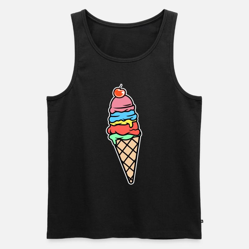 Eis Eiscreme - Männer Premium Bio Tank Top - Schwarz