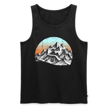 Randonnées montagnes montagnes alpines alpinisme montagne - Débardeur bio Premium Homme - noir - Devant - Michal (187cm)