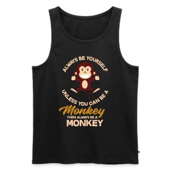 Affe Lieblingstier - Männer Premium Bio Tank Top - Schwarz - Vorne - AI Model Male 178 light (178cm)