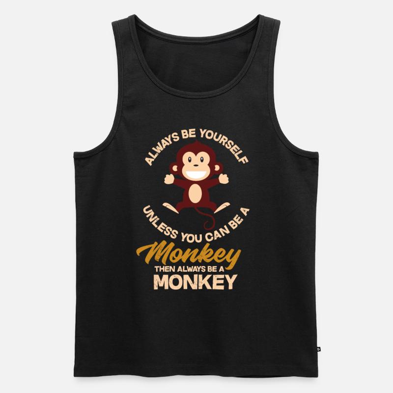 Affe Lieblingstier - Männer Premium Bio Tank Top - Schwarz