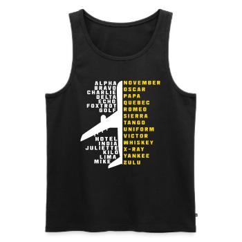 Pilot aviation - Men's Premium Organic Tank Top - black - Front - AI Model Male 178 light (178cm)
