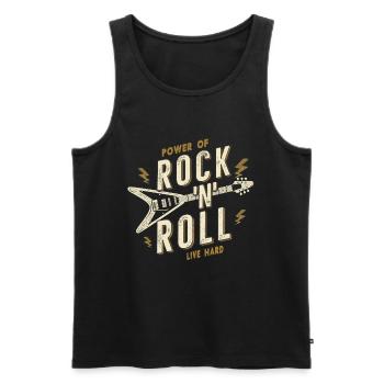 Rock and roll - Men's Premium Organic Tank Top - black - Front - AI Model Male 178 light (178cm)