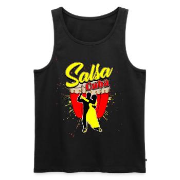 Salsa - Men's Premium Organic Tank Top - black - Front - AI Model Male 178 light (178cm)