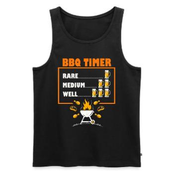 Chemise drôle de steak de buveur de bière de gril de BBQ - Débardeur bio Premium Homme - noir - Devant - Michal (187cm)