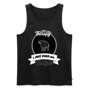 Bison - Je n’ai pas besoin de thérapie - Débardeur bio Premium Homme - noir - Devant - Michal (187cm)