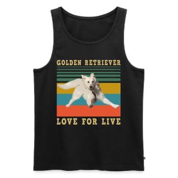 golden retriever - Débardeur bio Premium Homme - noir - Devant - Michal (187cm)
