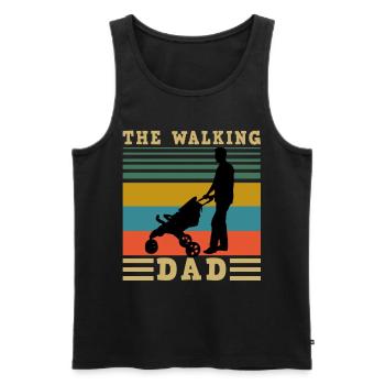 The walking Dad - Débardeur bio Premium Homme - noir - Devant - AI Model Male 178 light (178cm)