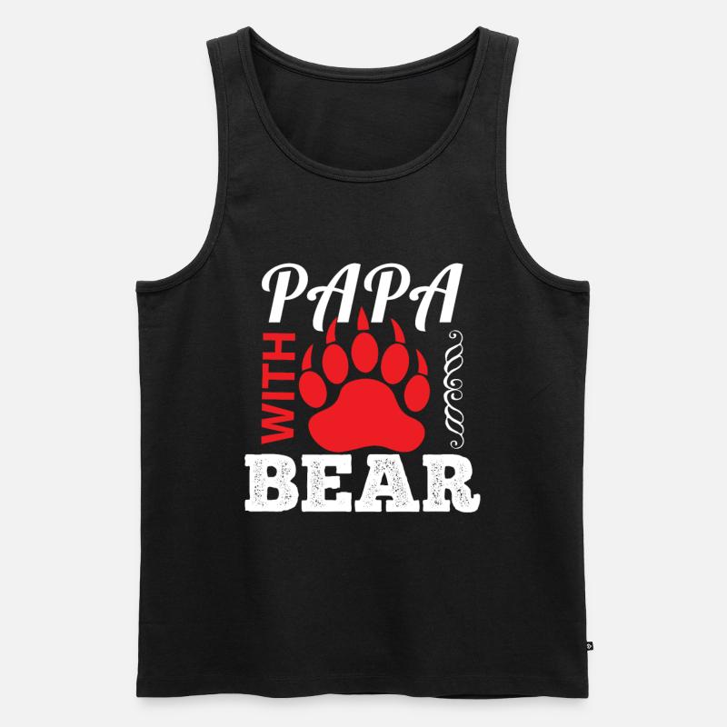 Papa Bear - Männer Premium Bio Tank Top - Schwarz