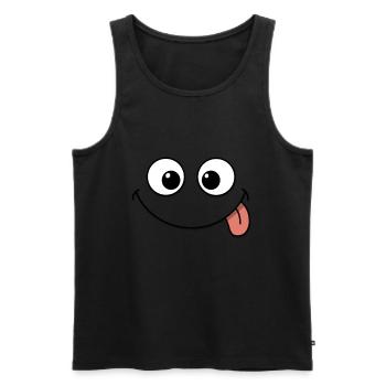 Funny face - Men's Premium Organic Tank Top - black - Front - AI Model Male 178 light (178cm)