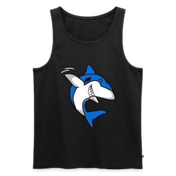 Requin agitant Grand prédateur d'aileron de requin blanc - Débardeur bio Premium Homme - noir - Devant - Michal (187cm)