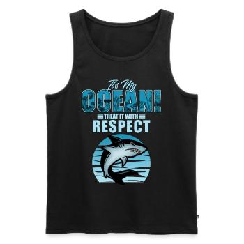shark - Men's Premium Organic Tank Top - black - Front - Michal (187cm)