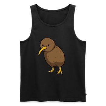 Kiwi Vogel - Männer Premium Bio Tank Top - Schwarz - Vorne - AI Model Male 178 light (178cm)