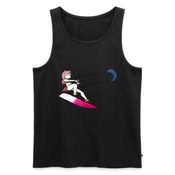 Licorne de kitesurf - Débardeur bio Premium Homme - noir - Devant - Michal (187cm)