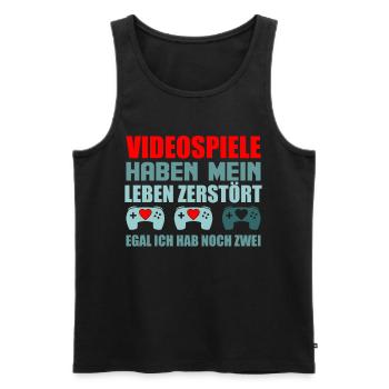 Videospiele Leben Zerstört Gamer Herzen Zocker - Männer Premium Bio Tank Top - Schwarz - Vorne - Michal (187cm)