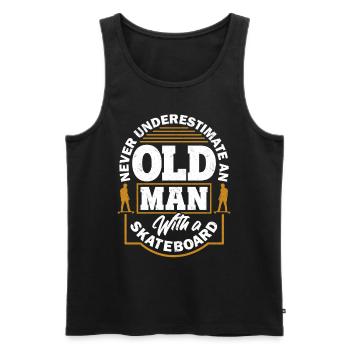 Skateboard Alter Mann - Männer Premium Bio Tank Top - Schwarz - Vorne - Michal (187cm)