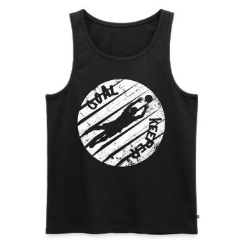 Fußball - Männer Premium Bio Tank Top - Schwarz - Vorne - Michal (187cm)