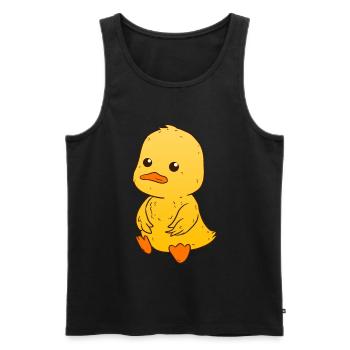 Entchen Ente - Männer Premium Bio Tank Top - Schwarz - Vorne - Michal (187cm)