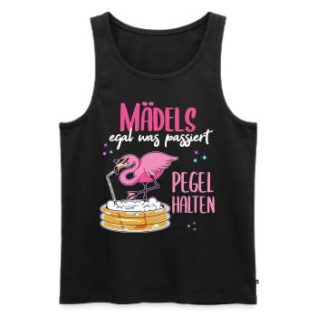 Mädels Egal Was Passiert Pegel Halten Damen - Männer Premium Bio Tank Top - Schwarz - Vorne - Michal (187cm)
