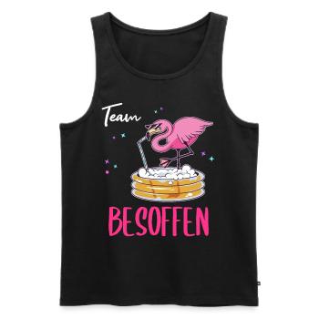 Team Besoffen Flamingo - Männer Premium Bio Tank Top - Schwarz - Vorne - AI Model Male 178 light (178cm)