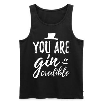 gin - Débardeur bio Premium Homme - noir - Devant - Michal (187cm)