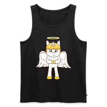 Unicorn Angel - Men's Premium Organic Tank Top - black - Front - Michal (187cm)