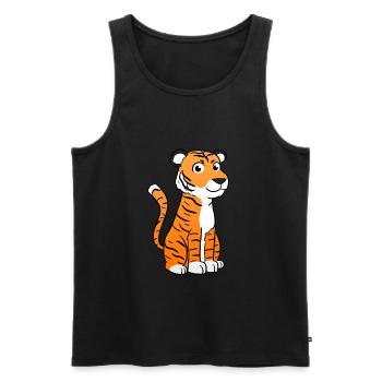 tigre - Débardeur bio Premium Homme - noir - Devant - Michal (187cm)