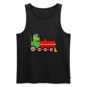Train Dino - Débardeur bio Premium Homme - noir - Devant - Michal (187cm)