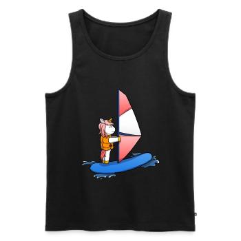 Windsurfing unicorn windsurf windsurfer - Men's Premium Organic Tank Top - black - Front - AI Model Male 178 light (178cm)