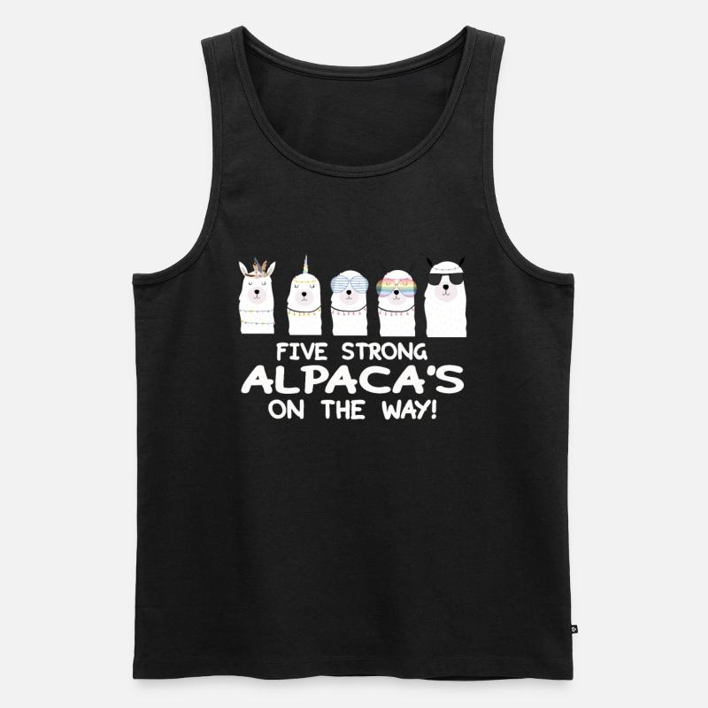 Strong alpaca team - Männer Premium Bio Tank Top - Schwarz