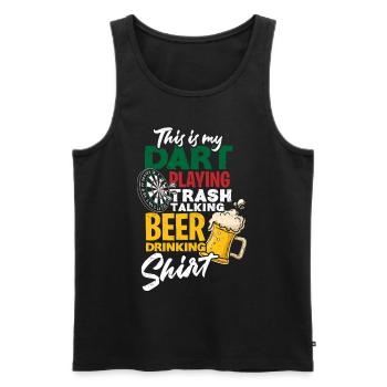 Dart Hobby Bier - Männer Premium Bio Tank Top - Schwarz - Vorne - Michal (187cm)