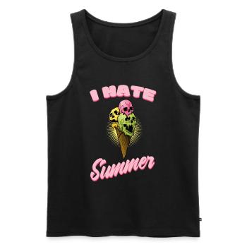 Ich hasse Sommer Eis Totenkopf - Männer Premium Bio Tank Top - Schwarz - Vorne - AI Model Male 178 light (178cm)