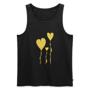 Goldene Herzen - Männer Premium Bio Tank Top - Schwarz - Vorne - Michal (187cm)
